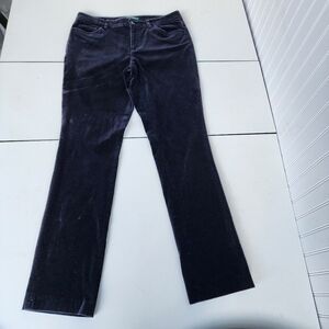Lauren Ralph Lauren Black Velvet Stretch Pants Cotton Bootcut Flare Elegant Sz 6